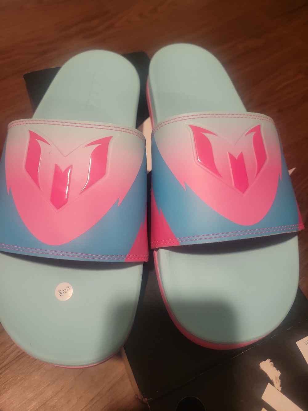 Adidas Adilette Comfort Messi Blue/pink Slides Size 10M/11W NIB
